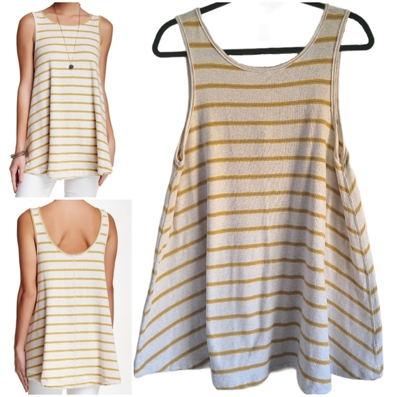 Free People Tops - Free People Stripe Ribbed Garden Sleeveless Tunic